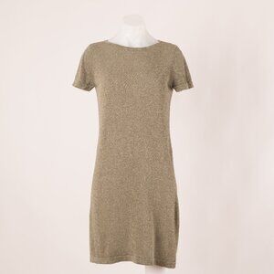 Vintage DKNY Donna Karan New York Brown Linen Blend Sheer Dress Size US P